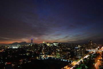 Naklejka premium sunset clouds in Santiago Chile