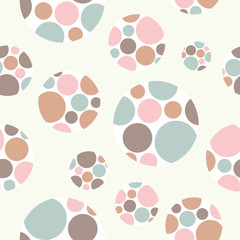 Seamless vector decorative background with circles and polka dots. Print. Cloth design, wallpaper.