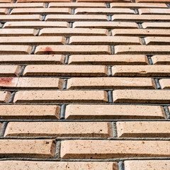 bottom view of brick wall close up
