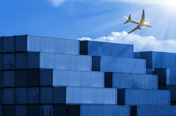 industrial port with containers.