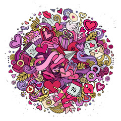 Cartoon vector hand drawn Doodle Love illustration