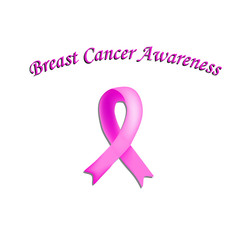 Ribbon Breast Cancer. Vector illustration on isolated background