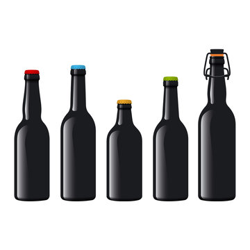Beer Bottle Vector Set
