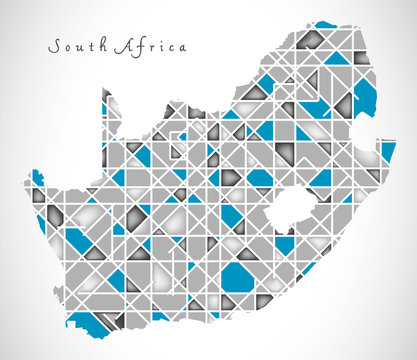 South Africa Map crystal style artwork