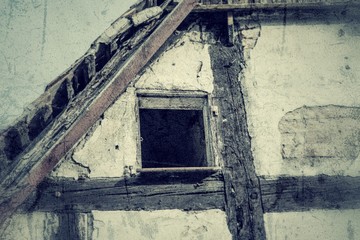 altes Fachwerkshaus im Retro-Stil