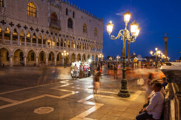 St. Mark's square in Venice during sunset. Europe, Italy. 