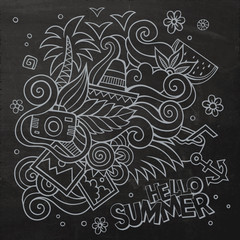 Doodles abstract decorative summer vector background