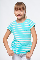 Smiling elementary school age girl