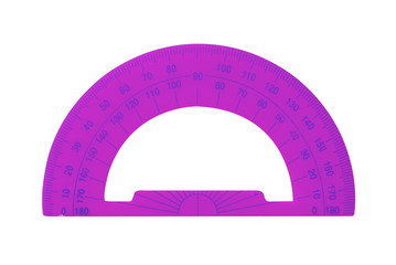 plastic protractor isolated on white background