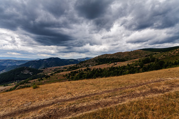 Mountain landscape and panorama view in autumn day