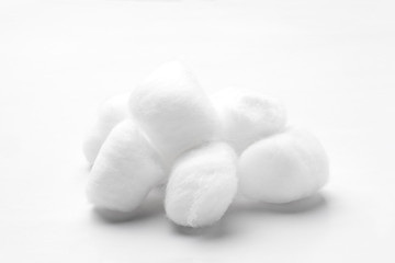 Fototapeta na wymiar Medical cotton wool balls on white background