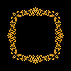 Elegant luxury vintage gold floral frame