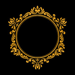 Elegant luxury vintage gold floral frame