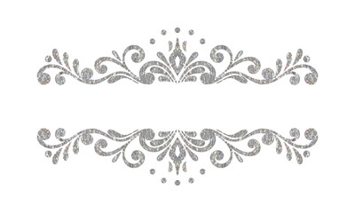 Elegant luxury vintage silver floral border