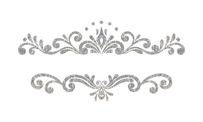 Elegant luxury vintage silver floral border