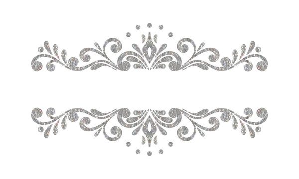 Elegant luxury vintage silver floral border
