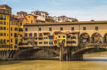 The Ponte Vecchio is a famous and historical bridge over the River Arno