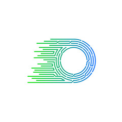 Letter O logo design template,technology,electronics,digital,logotype