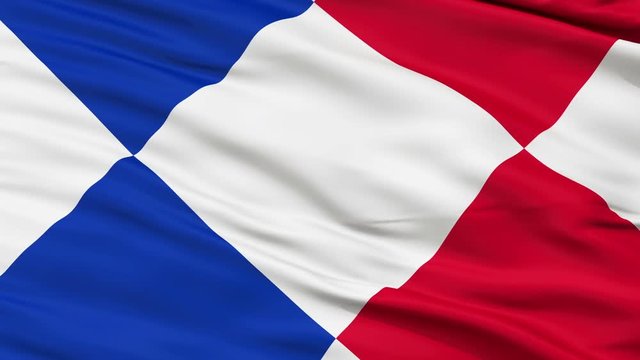 Islands of Refreshment Micronation Flag, Close Up Realistic 3D Animation, Seamless Loop - 10 Seconds Long