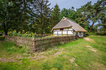 Traditional thatched house Kluki Poland
