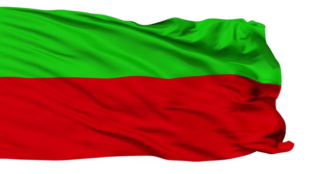 Kingdom of Talossa Micronation Flag, Isolated Realistic 3D Animation, Seamless Loop - 10 Seconds Long, Alpha Channel Included
