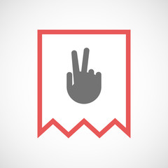 Fototapeta premium Isolated line art ribbon icon with a victory hand