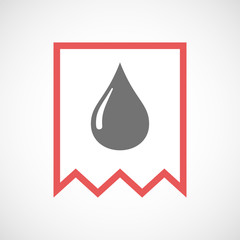 Obraz premium Isolated line art ribbon icon with a fuel drop