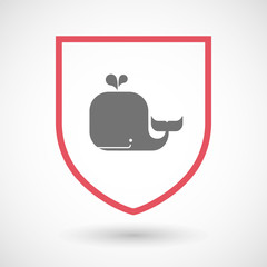 Obraz premium Isolated line art shield icon with a whale