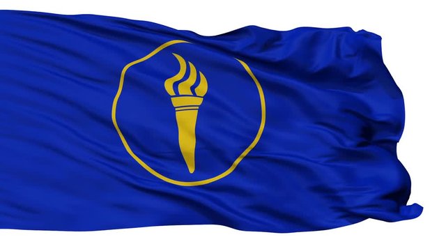Minerva Micronation Flag, Isolated Realistic 3D Animation, Seamless Loop - 10 Seconds Long, Alpha Channel Included