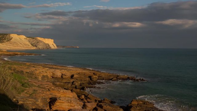 beautiful wild coastline around portugal algave