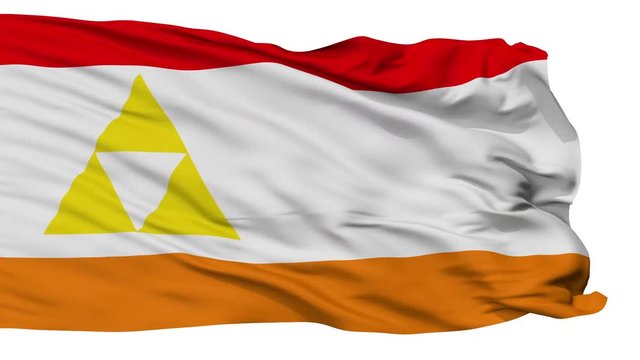 Mount Henadas Micronation Flag, Isolated Realistic 3D Animation, Seamless Loop - 10 Seconds Long, Alpha Channel Included