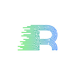 Letter R logo design template,technology,electronics,digital,logotype