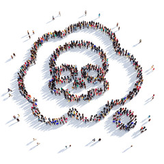 chat bubble people 3D rendering