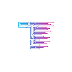 Letter T logo design template,technology,electronics,digital,logotype
