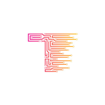 Letter T logo design template,technology,electronics,digital,logotype
