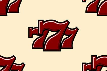 Triple Lucky Sevens seamless pattern background vector illustration
