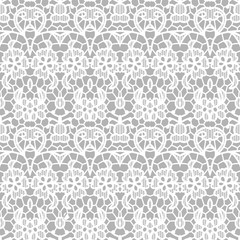 Lace seamless pattern with flowers