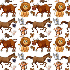 Seamless background with wild animals