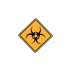 Warning icon in yellow triangle. Vector illustration.