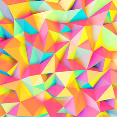 3D Illustration - Colorful low poly texture
