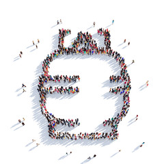 beer barrel people 3D rendering