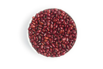 Brazilian Red Beans into a bowl. Phaseolus vulgaris