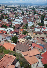 Fototapeta na wymiar View of the historic center of Tbilisi. The Republic Of Georgia