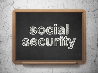 Protection concept: Social Security on chalkboard background