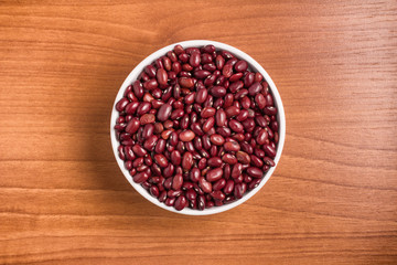 Brazilian Red Beans into a bowl. Phaseolus vulgaris