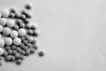 Medicine, white background. Drug abuse concept