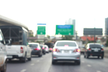 Blur Traffic jams in the city, Rush hour.