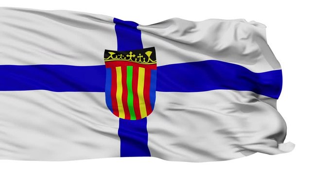 Coptic Religious Flag, Isolated Realistic 3D Animation, Seamless Loop - 10 Seconds Long