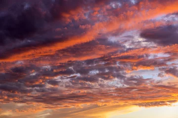 Deurstickers Hemel dramatische zonsonderganghemel met wolken