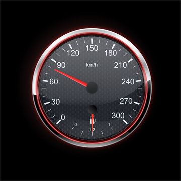 Speedometer on black background